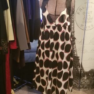 Red, Black and White Dress